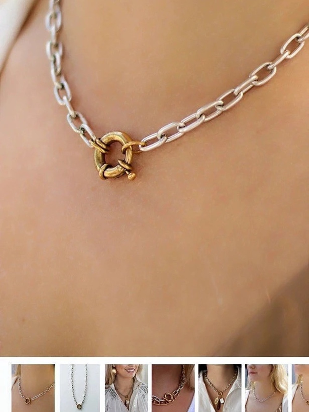 ExVoto Vintage 18" Jenny Necklace Mixed Metal Necklace